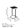 Hanah Home SHB-001 Mesa de Centro de Metal 100%, Negra, 30x52x30 cm
